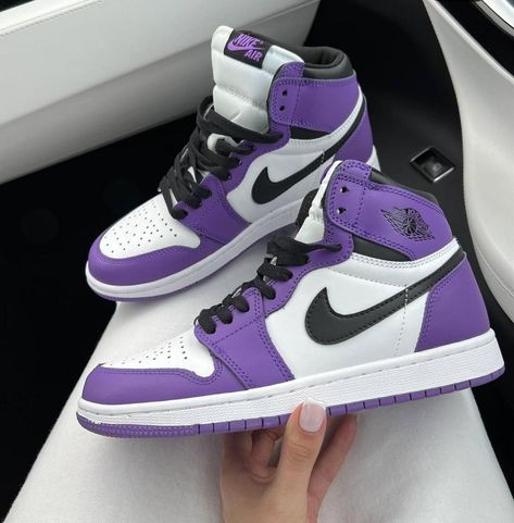 Jordan Violet, Purple Jordan 1, Jordan 1 Women Purple, Air Force Purple, Jordan Purple, Nike Purple, Purple Jordans, Air Jordan 1 Mid Purple, Purple Nike Shoes