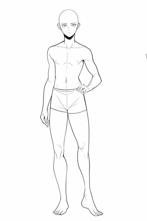 Average Male Body Reference Drawing, Anime Men Anatomy, Anime Guy Base Reference, Guy Body Reference Drawing, Full Body Male Drawing Base, Male Base Drawing Pose Reference Full Body Anime, Male Oc Poses, Male Character Design References Anatomy, Character Body Base Male