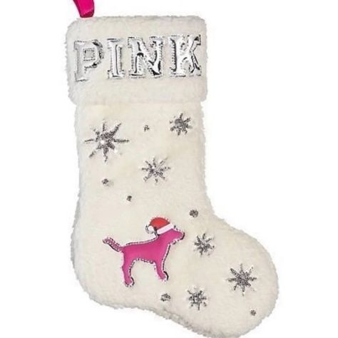 Victoria’s Secret Christmas Sherpa Stocking New With Tags Vs Pink Christmas, Black Christmas Stocking, Victoria Secret Christmas, Red Christmas Stockings, Victoria Secret Pink Logo, Large Christmas Stockings, Holiday Blankets, Cute Stockings, Pink Holiday