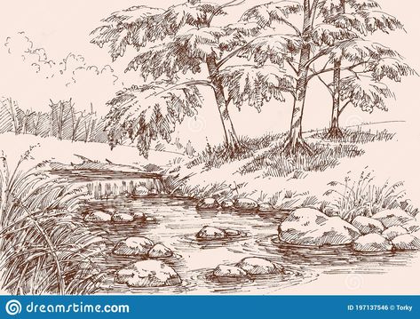 Illustration about Waterfall on a river in alpine landscape hand drawing. Illustration of outdoor, spray, label - 197137546 River Drawing Reference, River Bank Drawing, Creek Illustration, Creek Drawing, Stream Illustration, Waterfall Sketch, River Sketch, Poetry Illustration, River Illustration