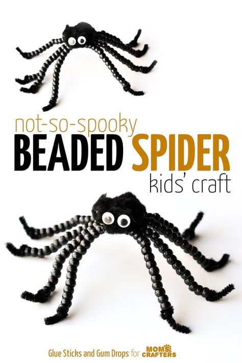 Pipecleaner Halloween Crafts For Kids, Halloween Pony Bead Crafts, Frog Ideas, Diy Craft Ideas For Kids, Bug Craft, Fun Diy Ideas, Spider Craft, Diy Halloween Party, Craft For Toddlers