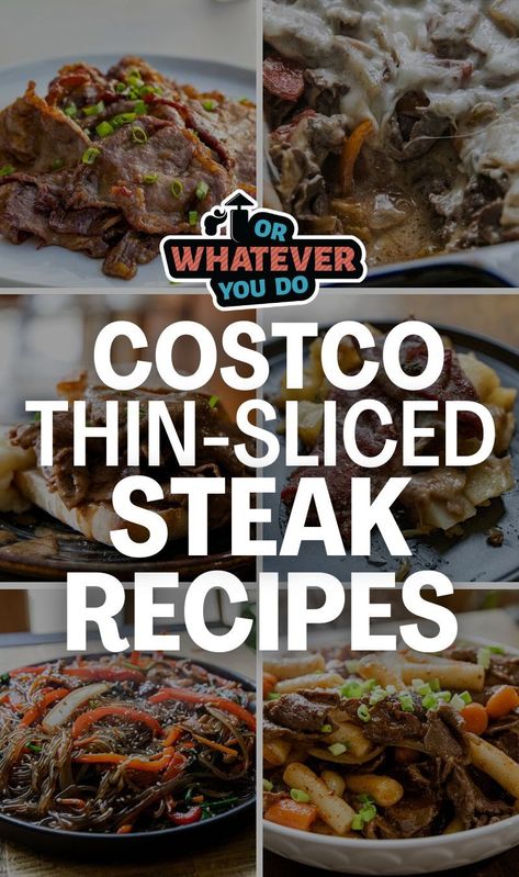 What To Make With Costco Thinly Sliced Steak What To Make With Ribeye Steaks, Recipes With Sliced Steak, Think Sliced Steak Recipes, Steak Slices Recipes Dinners, Costco Sirloin Steak Recipes, Recipes For Thinly Sliced Steak, Costco Steak Strips Recipes, Sliced Beef Sirloin Recipes, Gary’s Quick Steak Recipes