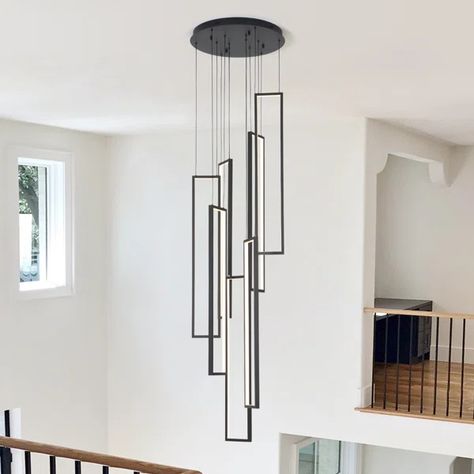 Tazkiya 7-Light Modern Chandelier High Ceiling Hallway Stairs Long Hanging Pendant Lighting High Ceiling Hallway, Modern Chandelier High Ceiling, Chandelier High Ceiling, Hallway Stairs, Lighting Products, Hanging Pendant, Hanging Pendant Lights, Hanging Pendants, Modern Chandelier