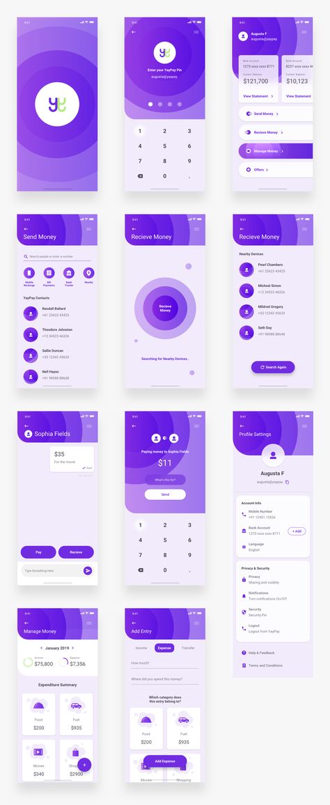 YayPay Payment App - UI Kit Free - UIBundle Ui Ux 디자인, Manage Money, Mobile App Design Inspiration, App Interface Design, Timeline Design, App Design Inspiration, App Interface, Ui Design Inspiration, Web Inspiration