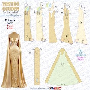 Sleeves Pattern For Gown, Mermaid Dress Pattern, Gown Making, Wedding Dress Sewing Patterns, Projek Menjahit, Evening Dress Patterns, Vest Sewing Pattern, Corset Sewing Pattern, Barbie Sewing Patterns