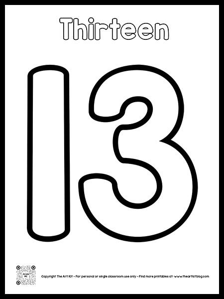 Numbers To Color Free Printables, Number 10 Coloring Page, Number 13 Preschool Activities, Number 13 Crafts Preschool, Number 13 Activities, Number 13 Worksheet For Preschool, Number 11 Wallpaper, 11 Number Design, Number 13 Worksheet