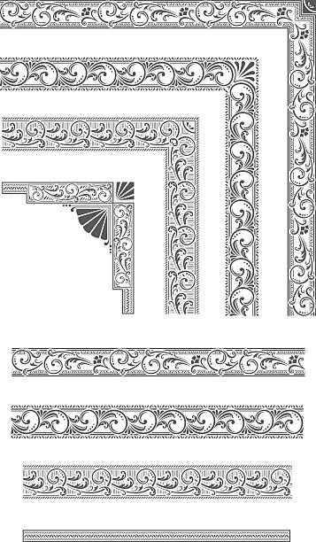 40,000+ Baroque Border Illustrations, Royalty-Free Vector Graphics & Clip Art - iStock | Rococo pattern, Gold Baroque Pattern Drawing, Border Illustrations, Rococo Border, Baroque Motifs Design Patterns, Baroque Architecture Elements, Rococo Pattern, Baroque Border, Baroque Borders Pattern, Printmaking Ideas