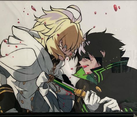 #mika + #yuu || very big glass painting - - - #mikayuu #yuumika #mikaelahyakuya #yuuhyakuya #seraphoftheend #owarinoseraph #anime #manga #art #painting #animeglasspainting #glasspainting #artist #fanart #sunflowerfrogs Mika X Yuu Comic, Mikayuu Fanart Cute, Mikayuu Fanart, Yuu And Mika, Mika And Yuu Manga, Mikayuu Comic, Mika X Yuu, Owari No Seraph Yuu X Mika, Mika Yuu