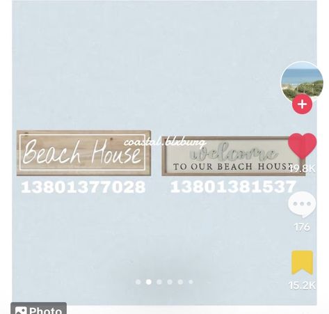 Welcome Home Bloxburg Decals, Beach House Dining Room Bloxburg, Beach House Codes Bloxburg, Bloxburg Coastal Sign Decals, Bloxburg Decals Codes Surfboard, Bloxburg Water Park Decal Codes, Beach House Sign Decal Bloxburg, Costal Outfit Codes Bloxburg, Bloxburg House Beachhouse