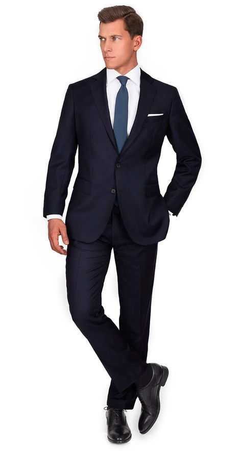 THE Q. Suit in Solid Dark Navy Wool Father Of The Bride Attire, Dark Navy Blue Suit, Dark Navy Suit, Dark Blue Coat, Close Calls, Mens Office Wear, Dark Blue Suit, Dark Suit, Blue Suit Men