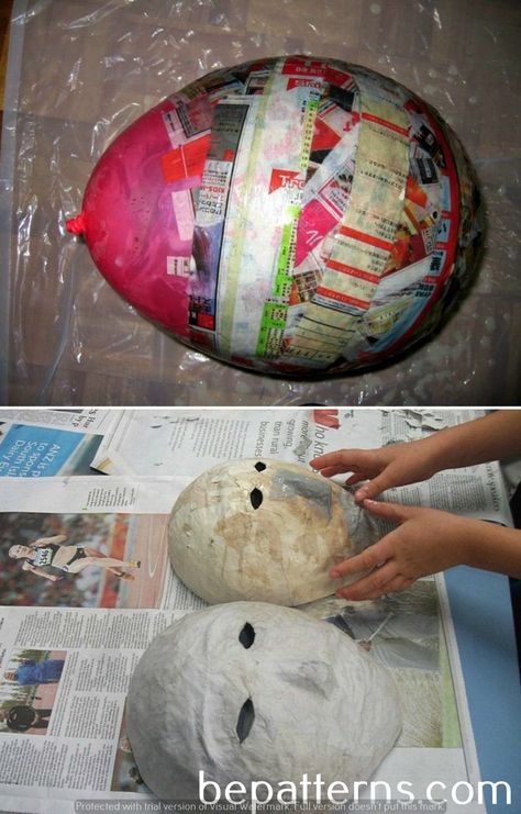 Paper Mache Crafts For Kids, Mascara Papel Mache, Paper Mache Mask, Making Paper Mache, Paper Mache Sculpture, Paper Mache Art, Paper Mache Crafts, Newspaper Crafts, Carnival Masks