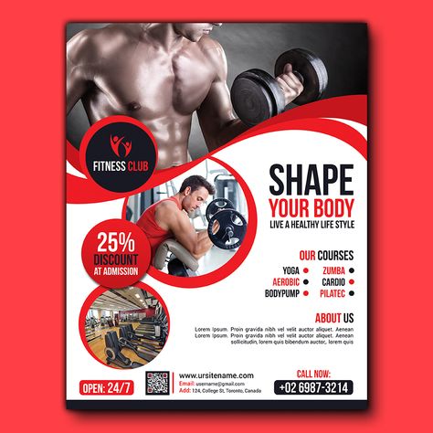 Behance :: Pesquisar Gym Business Card, Gym Flyer, Album Design Layout, Gym Business, Fitness Flyer, Whatsapp Business, Ads Creative Advertising Ideas, Graphic Design Ideas, Body Pump