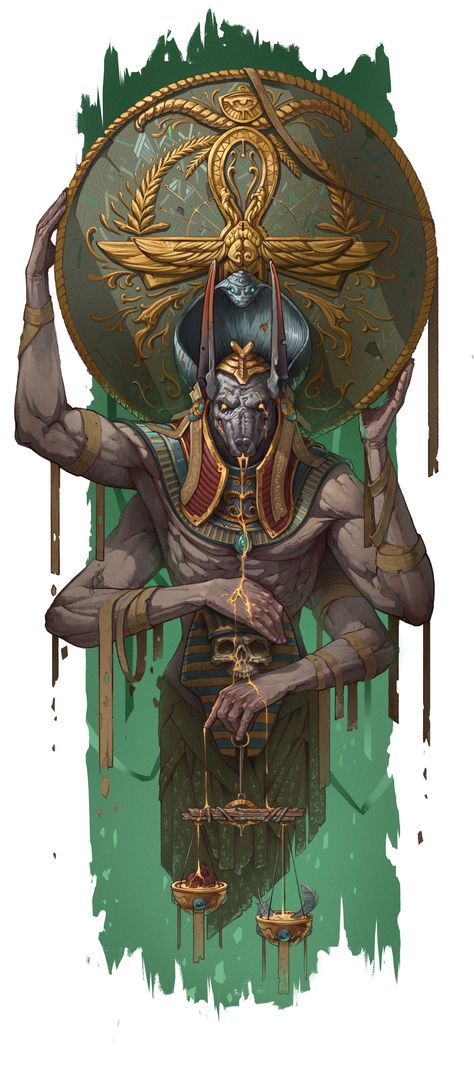 Anubis Drawing, Egyptian Anubis, Egypt Concept Art, Dungeons And Dragons Classes, Ancient Egypt Art, Ancient Egyptian Gods, Egyptian God, Egypt Art, Dark Art Illustrations