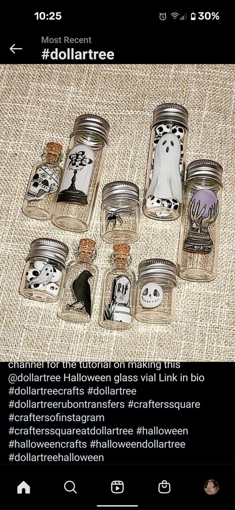 Dollar Tree Halloween Rub On Transfers, Dollar Tree Witchcraft, Tree Witchcraft, Dollar Tree Jewelry, Witchcraft Diy, Dollar Tree Halloween, Tree Jewelry, Rub On Transfers, Glass Vials