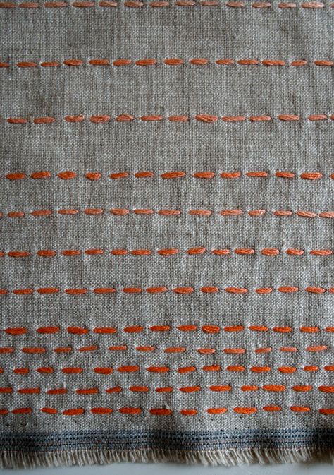 Running Stitch Scarf | Purl Soho - Create Crewel Embroidery Tutorial, Boro Stitching, Purl Bee, Sashiko Stitching, Sashiko Boro, Boro Sashiko, Sashiko Embroidery, Purl Soho, Diy Scarf