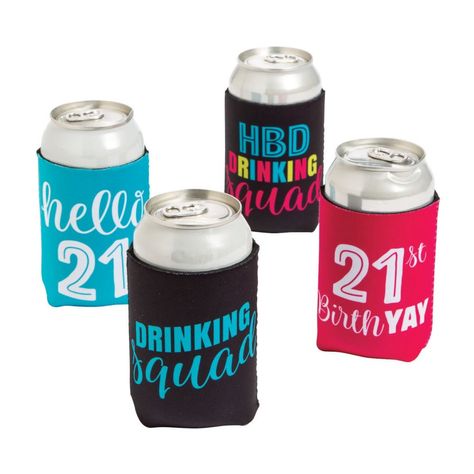 18th Birthday Party Favors, 21st Birthday Koozies, 21st Birthday Party Favors, Birthday Koozies, Party Bus, Entertainment Bar, 18th Birthday Party, Birthday Party 21, Party Tableware