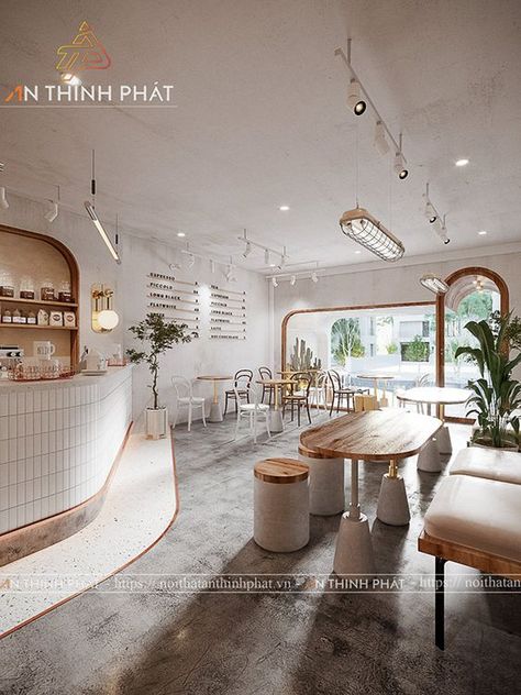 Australian Cafe Design, Scandinavian Cafe Interior, Dessert Cafe Interior, Minimalist Coffee Bar, Minimalist Cafe, Bakery Interior, Minimalist Coffee, White Cafe, Coffee Shop Interior Design