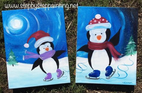 Have a “Mommy & Me” or “Daddy & Me” or “Auntie & Me”, etc. paint night at home! You can even make this to a “Couple’s Theme” painting by modifying the penguins a bit and tracing two large penguins. You will learn how to paint this connectable acrylic canvas painting of two adorable penguins ice … Continue reading "How To Paint Mommy & Me Penguin Painting" Mommy And Me Painting, Couples Paintings, Tracie Kiernan, At Home Painting, Paint A Canvas, Penguin Painting, Painting Hobby, Paint Board, Theme Painting