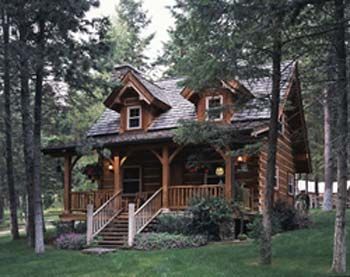 Writer Retreat, Small Log Cabin Plans, River Houses, Alpine Cabin, Log Cabin House, Log Cabin Plans, How To Build A Log Cabin, Log Cabin Living, Little Cabin In The Woods