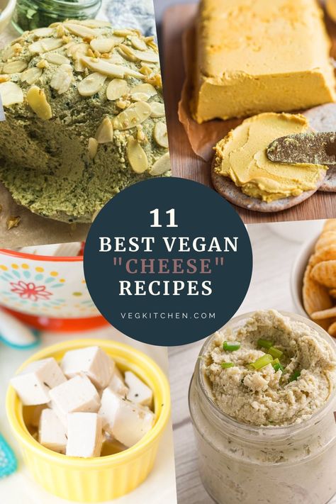 Best ever roundup of vegan cheese recipes on the internet - Vegan Feta Cheese, Vegan Cheese Sauce, Vegan American Cheese Slices, Vegan Parmesan Cheese and more. Sliceable Vegan Cheese, Best Vegan Cheese Recipe, Vegan American Cheese, Vegan Gruyere Cheese, Vegan Chopped Cheese, Diy Vegan Cheese, Vegan Cheese Recipe, Recipes With Velveeta Cheese, Vegan Cheese Boards