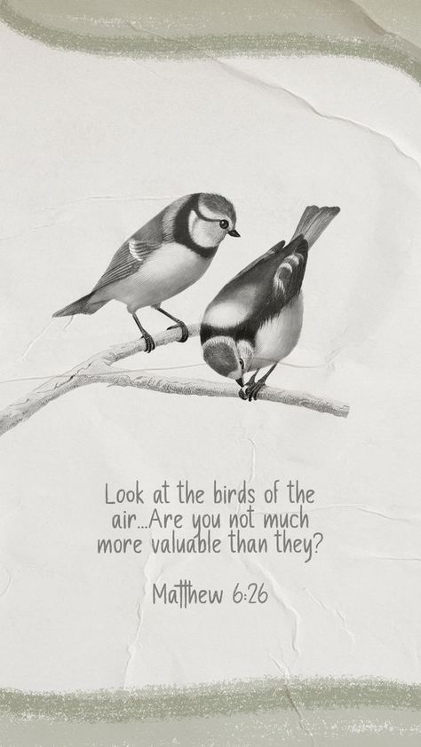 #bibleverse #verseoftheday #birds #art #encouragement #Jesus #God #iphonewallpaper #iphonebackground #christianity #christianart Matthew Bible, Jesus Love Images, Teen Ministry, Christian Quotes Wallpaper, Bible Verse Background, Birds Art, Christian Images, Inspirational Verses, Give Me Jesus