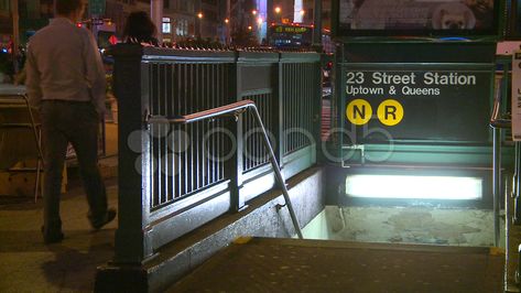 Subway Station Entrance, New York City Subway, New York Night, Subway Station, Interior Design Resources, Nyc Subway, A Night To Remember, Stock Video, Stock Footage