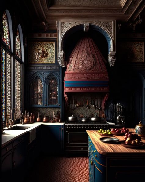 Bringing a Touch of Moorish Magic to Your Kitchen: Unlock the Beauty of Moorish Design - Decoholic Cabin Kitchens Ideas, Log Cabin Kitchens, Grand Kitchen, Kitchens Ideas, Moorish Design, Bedroom Wall Colors, Cabin Kitchens, Pergola Plans, English Cottage