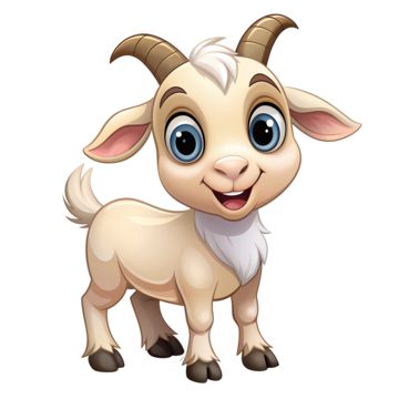 Cute Goat Cartoon, Cartoon Goat, Cartoon Farm Animals, Goat Clipart, House Garden Ideas, Happy Goat, Goat Logo, Animals Wallpapers, Baby Goat