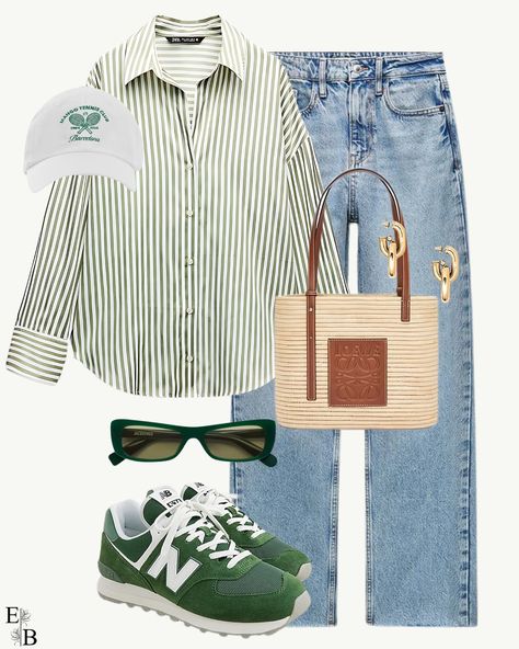 Green And White Striped Shirt Outfit, Green Striped Shirt Outfit, Poplin Shirt Outfit, White Striped Shirt Outfit, Striped Shirt Outfit, Capsule Wardrobe Women, Zara Shirt, Outfits Men, Poplin Shirt