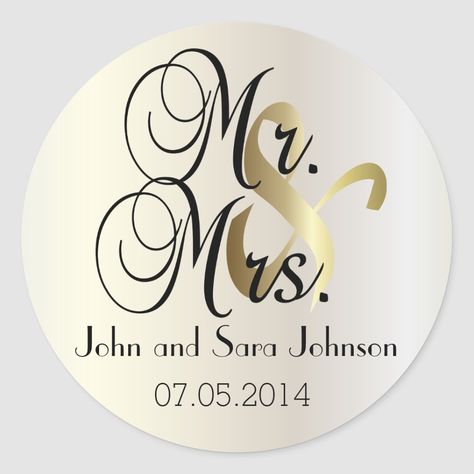 Wedding for the Mr & Mrs Personalize Classic Round Sticker Wedding Tokens, Free Business Card Design, Wedding Stickers Labels, Shop Wedding, Wedding Stickers, Create Custom Stickers, Bag Tag, Digital Graphics, Free Paper