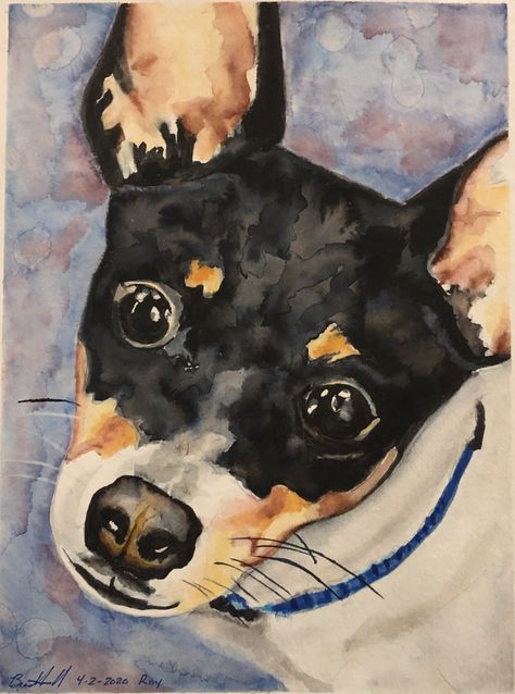 Rat Terrier Drawing, Rat Terrier Art, Terrier Drawing, Chihuahua Terrier Mix, Chihuahua Terrier, Rat Terrier Dogs, White Chihuahua, Rat Terrier, Painting Christmas