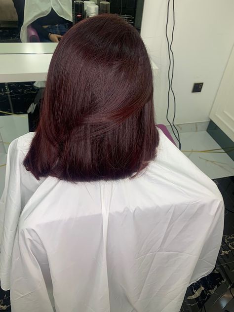 Aubergine Hair, Aubergine Hair Color, Hair Color Cherry Coke, Cherry Brown Hair, Short Layered Hair, Ash Blonde Hair Balayage, Hair Color Mahogany, Mahogany Hair, Short Red Hair