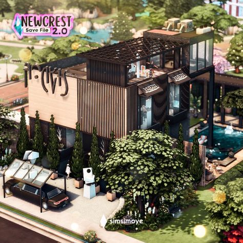 Retail Tycoon 2 Layout, Bloxburg Towns, Sims 3 Houses Ideas, The Sims 4 Lots, San Myshuno, Sims Freeplay Houses, Sims Builds, Sims 4 House Plans, Sims 4 House Building