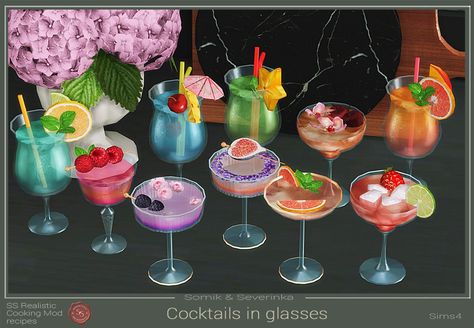 Sims 4 Game Packs, Bar Cocktails, Sims 4 Kitchen, Black And White Wedding Theme, Sims 4 Tsr, Sims 4 Cas Mods, Fruit Icons, Sims 4 Expansions, Free Sims