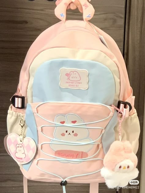 Kotak Bento, Pastel Backpack, Korean Fashion Aesthetic, Korean Bags, Backpack Aesthetic, Cute School Bags, Aesthetics Fashion, Aesthetic Bag, Aesthetic Backpack