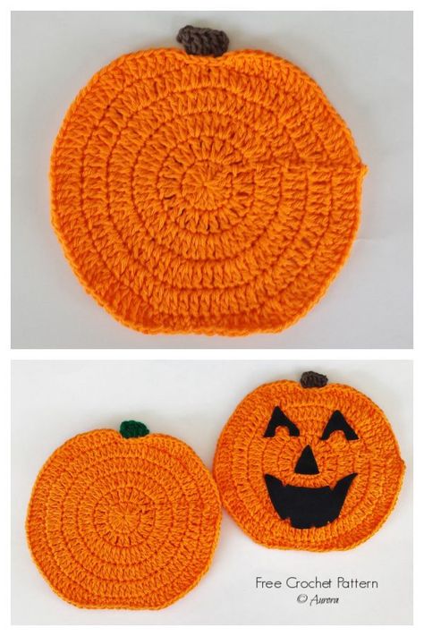 Falling Pumpkin Dishcloth & Hot Pad Free Crochet Patterns Crochet Pumpkin Placemat Free Pattern, How To Crochet A Pumpkin, Crochet Mini Pouch, Crochet Washcloth Free Pattern, Crochet Bag Charm, Crochet Washcloth Free, Mini Pouch Bag, Yarn Projects Crochet, Crochet Giraffe Pattern