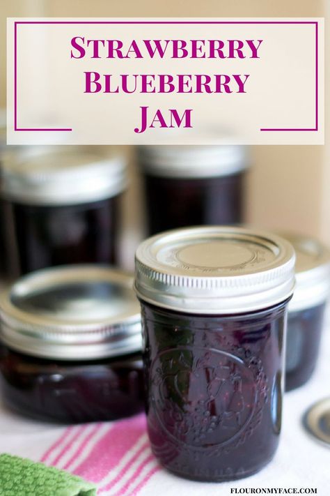 Strawberry Blueberry Jam recipe is one of my favorite flavors of homemade jam. Mixed berry jam has a delicious flavor and takes great on vanilla ice cream. Strawberry Blueberry Jam, Storing Recipes, Mixed Berry Jam, Blueberry Jam Recipe, Simple Syrups, Oxtail Recipes, Strawberry Jam Recipe, Jam Recipes Homemade, Canning Jam