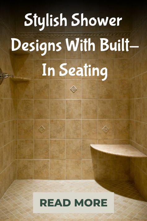 These showers not only enhance the illusion of spaciousness and brightness in smaller areas, but they also provide the perfect opportunity to indulge in relaxation. Imagine enjoying your shower time while seated on a stylish built-in or portable shower seat. With easy access and no barriers, walk-in showers offer convenience alongside elegance. Discover the beauty and comfort of this modern shower design for an elevated bathing experience. Built In Shower Seat, Shower With Seat, Corner Shower Seat, Corner Shower Bench, Marble Shower Walls, Modern Shower Design, Glass Shower Wall, Small Master Bath, Cottagecore Living