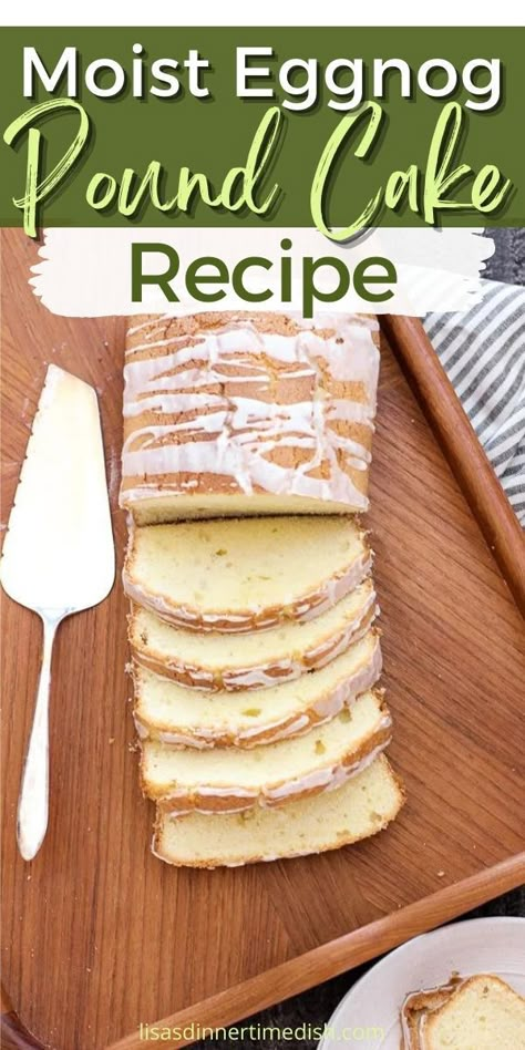 Eggnog pound cake is a festive twist on traditional pound cake. It’s a deliciously moist cake with all the flavor of a favorite holiday beverage. Try it out now! Gum Drop Cake, Eggnog Pound Cake Recipe, Eggnog Pound Cake, Traditional Pound Cake, Pound Cakes Recipes, Creamy Eggnog, Drop Cake, Gingerbread Spice, Festive Baking