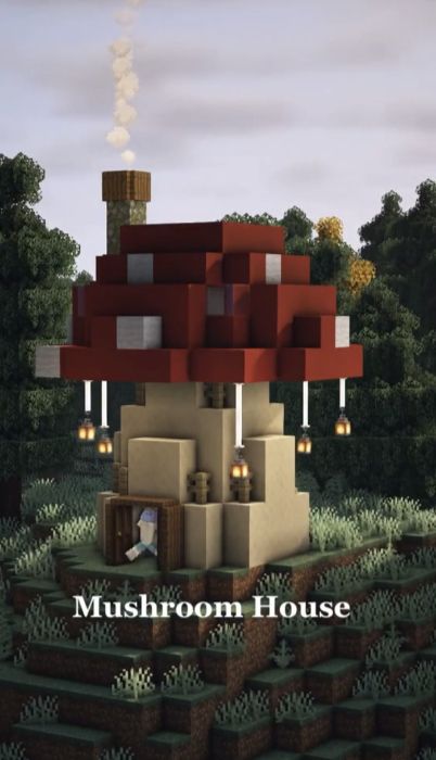 Minecraft Mushroom Bridge, Mushroom Houses Minecraft, Mushroom Village Minecraft, Minecraft Mushroom Village, Minecraft Mushroom Builds, Minecraft Mushroom House, Minecraft Mushroom, Ninetales Pokemon, Minecraft Cottagecore