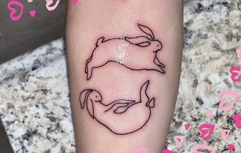 Love on tour bunnies tattoo Harry Styles Bunnies Tattoo, Love On Tour Bunny Tattoo, Love On Tour Rabbit, Love On Tour Tattoos, Love On Tour Bunnies, Bunnies Tattoo, Tat Sleeve, Tattoos 2022, Bunny Tattoo