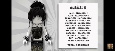 Roblox Outfit Codes, Yk2 Outfits, Outfit Ideas Emo, Brookhaven Codes, Roblox Emo Outfits, Emo Roblox Avatar, Roblox Code, E Girl Outfits, Roblox Ideas