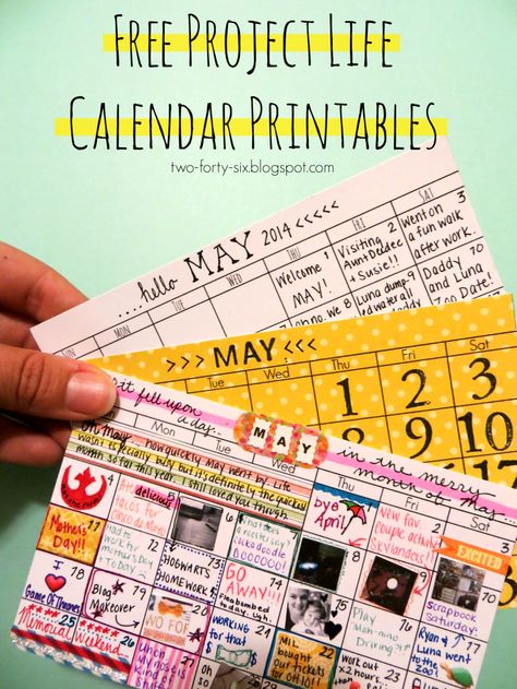 Freebie | Project Life Calendar Printables Project Life Free, Life Calendar, Project Life Freebies, Project Life Printables, Hadiah Diy, Life Printables, Project Life Scrapbook, Calendar Cards, Project Life Cards