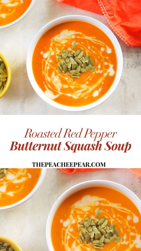 Pepper Squash, Paleo Butternut Squash Soup, Best Butternut Squash Soup, Harvest Soup, Mushroom Cheese, Red Pepper Recipes, Vegan Butternut Squash Soup, Lavender Macarons, Healthy Butternut Squash