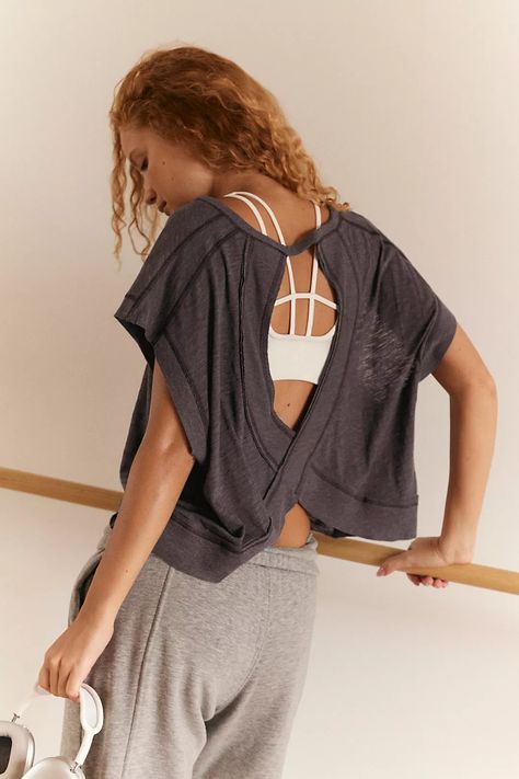 My Time Tee | Free People Junior Girl Dresses, Black Tees, Free People Activewear, Playsuit Dress, Lounge Top, Scarf Sale, Outerwear Vest, Active Wear Shorts, Fp Movement