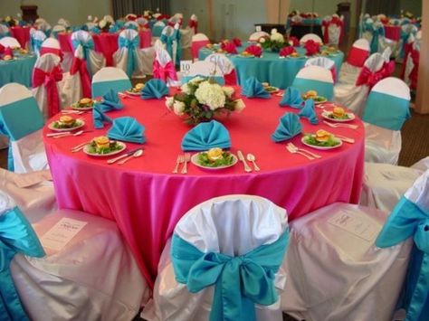 quinceanera | quince decorations in houston # quinceanera decorations in houston Hot Pink Table, Quinceanera Reception, Pink Table Settings, Quince Decor, Pink Wedding Centerpieces, Pink Quinceanera, Sweet Sixteen Birthday Party Ideas, Sweet 16 Themes, Quinceanera Planning