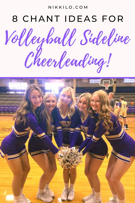 Simple Cheers For Cheerleaders, Team Bonding Ideas Cheerleading, Volleyball Cheers And Chants, Volleyball Ace Chants, Volleyball Kill Cheers, Sports Chants, Cheers For Cheerleading Basketball, Volleyball Chants, Team Chants