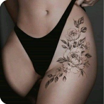 Henne Tattoo, Hip Thigh Tattoos, Beautiful Flower Tattoos, Summer Tattoo, Hip Tattoos Women, Jesus Tattoo, Neck Tattoos, Thigh Tattoos Women, Side Tattoos