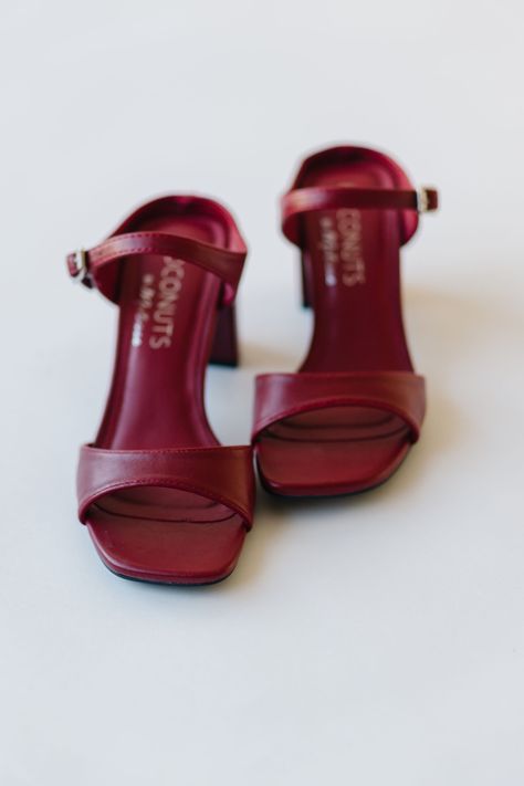 Size up if you are in between sizes. Kylee is a 7.5 and kept the 8! Synthetic upper Adjustable buckle strap closure Square open toe Synthetic lining Synthetic footbed Synthetic midsole 0.63" platform, 3.5" block heel Synthetic sole Imported Block Heels, Open Toe, Buckle, Square, Heels, 10 Things, Red