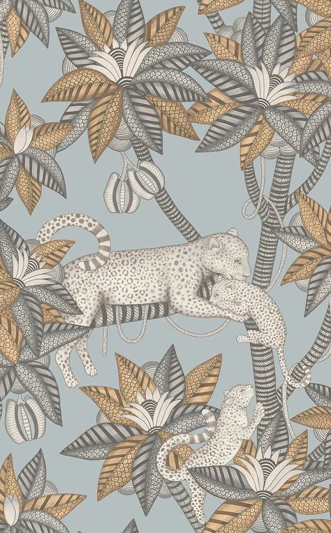 Cole And Son Wallpaper, Linen Wallpaper, Benjamin Moore Colors, Tropical Tree, Kruger National Park, Tropical Design, Brick And Stone, Cole And Son, Leopards